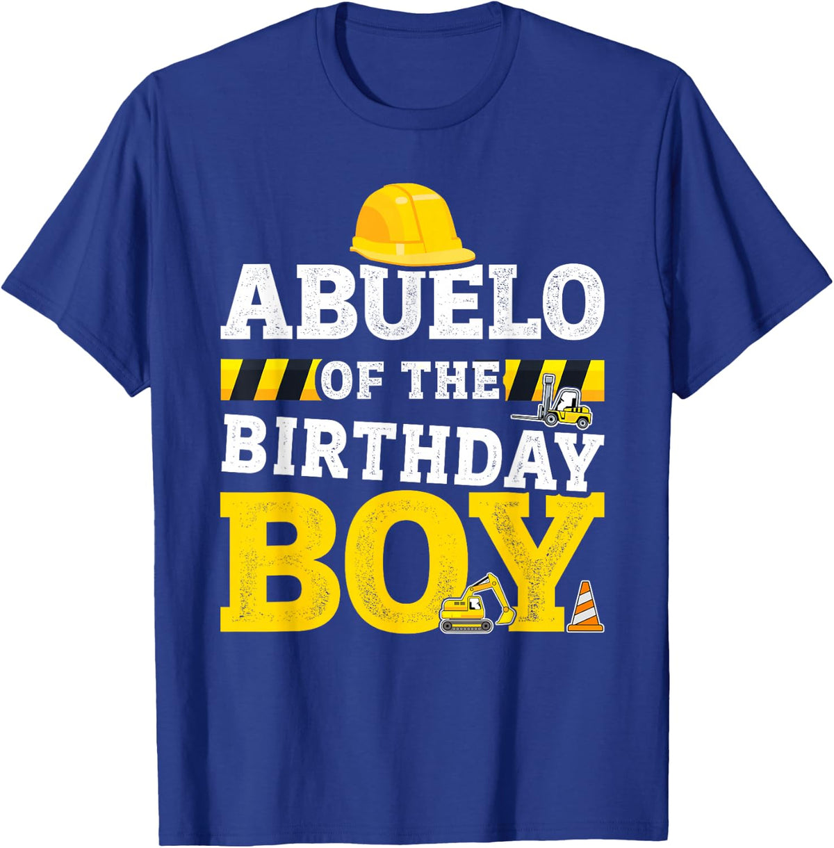 Abuelo of birthday boy matching family construction party T-Shirt - Royal Blue