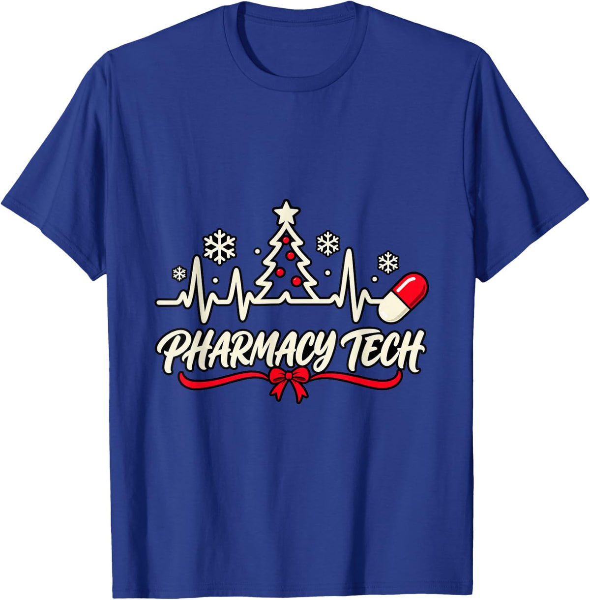 Christmas Pharmacy Tech Christmas Crew T-Shirt - Royal Blue
