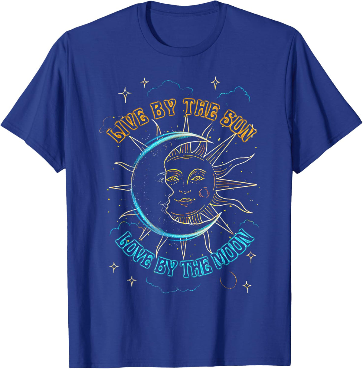Live By The Sun Love By The Moon T-Shirt - Royal Blue
