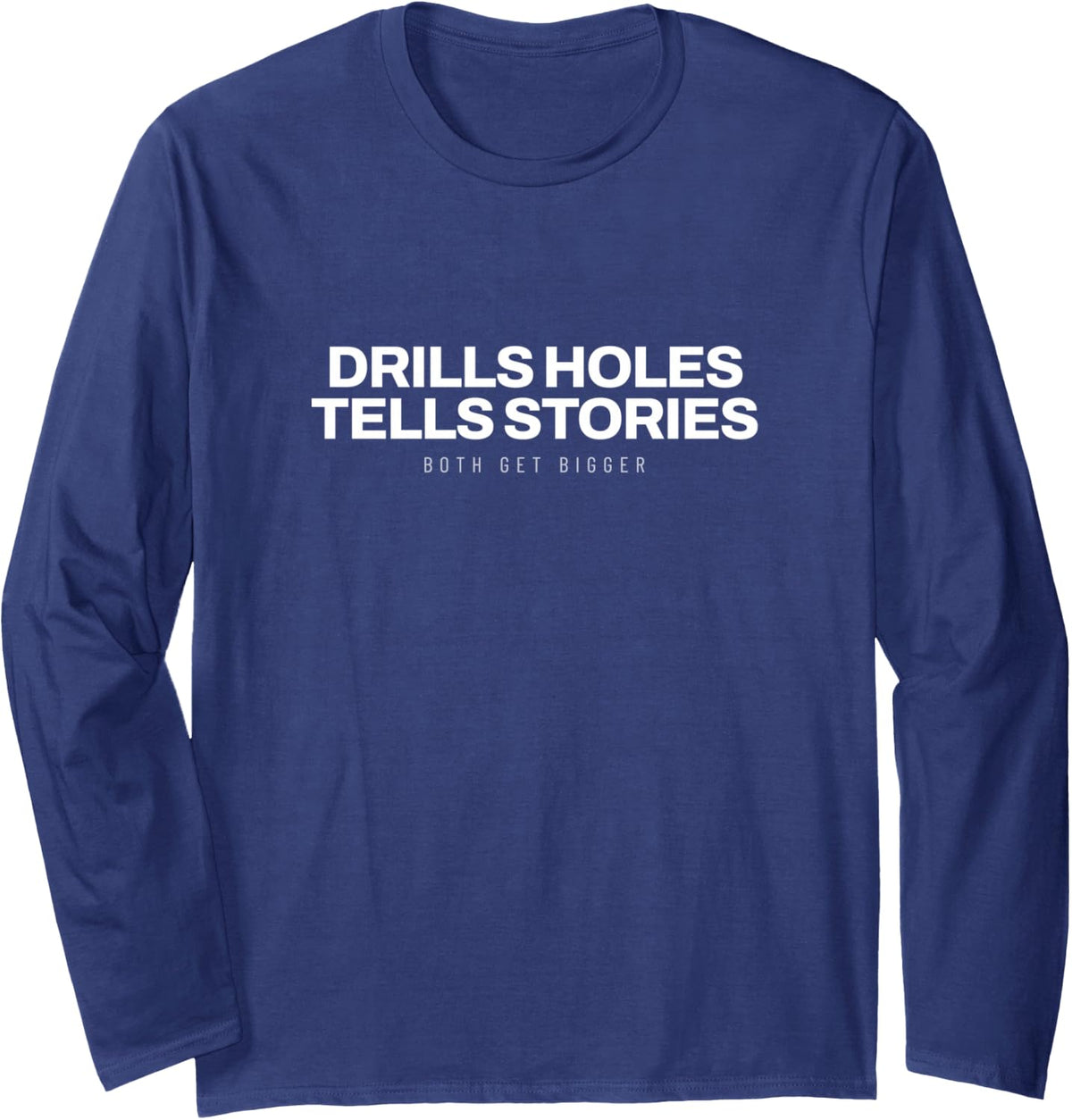 Ice Fishing Walleye Northern Pike Perch Winter Fishing Long Sleeve T-Shirt - Adult Unisex Navy Blue