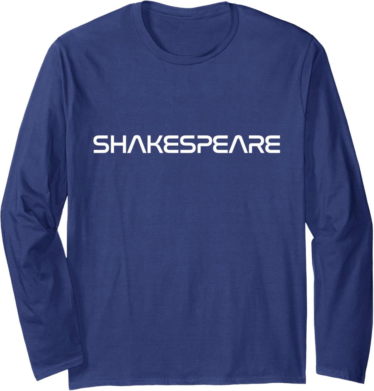 Trendy Shakespeare in Space Long Sleeve T-Shirt - Adult Unisex Navy Blue