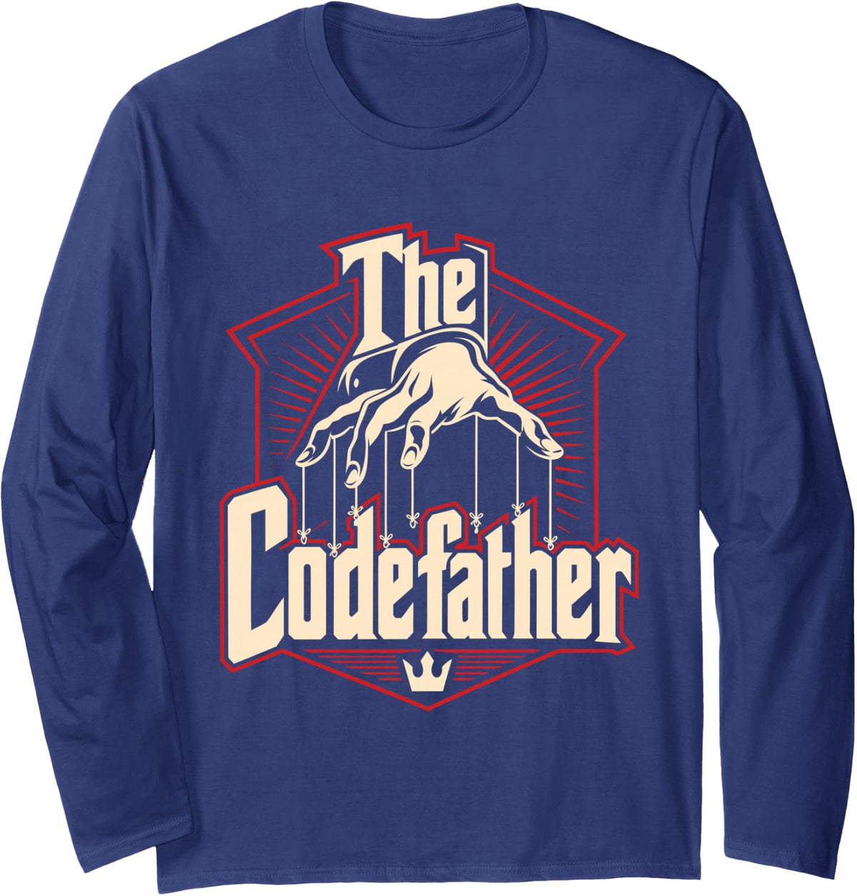 Programmer Code Developer Codefather Saying Joke Spa Long Sleeve T-Shirt - Adult Unisex Navy Blue