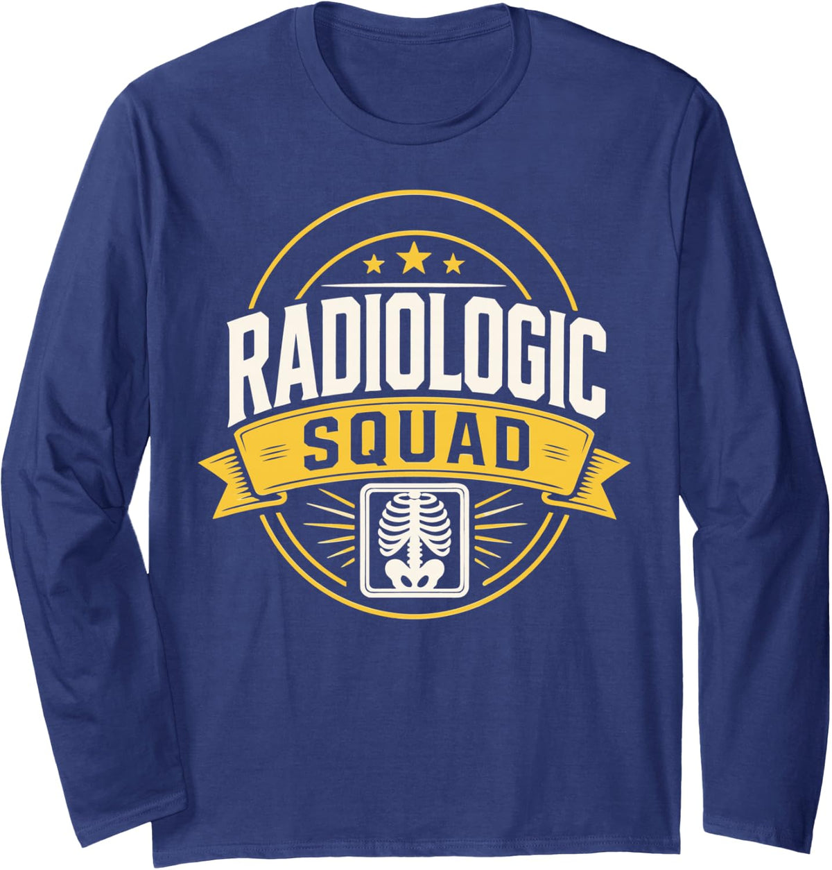 Radiology Team Crew Radiologic Squad Long Sleeve T-Shirt - Adult Unisex Navy Blue