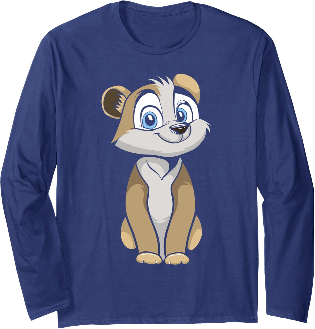 Animal Collection - Dog Long Sleeve T-Shirt - Adult Unisex Navy Blue