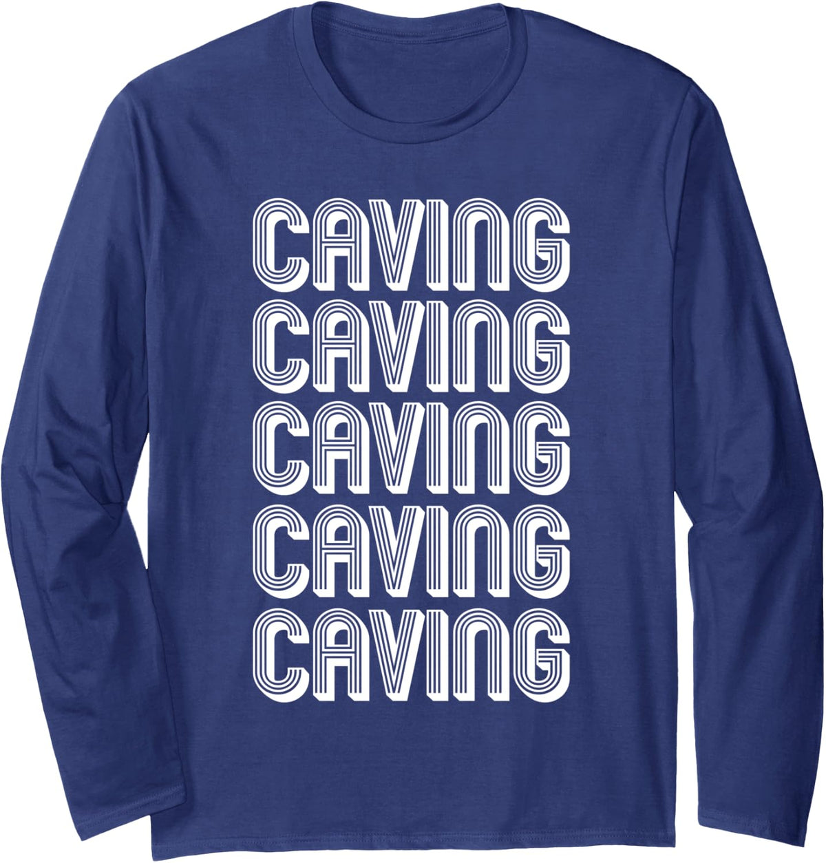 Caving Lover Long Sleeve T-Shirt - Adult Unisex Navy Blue