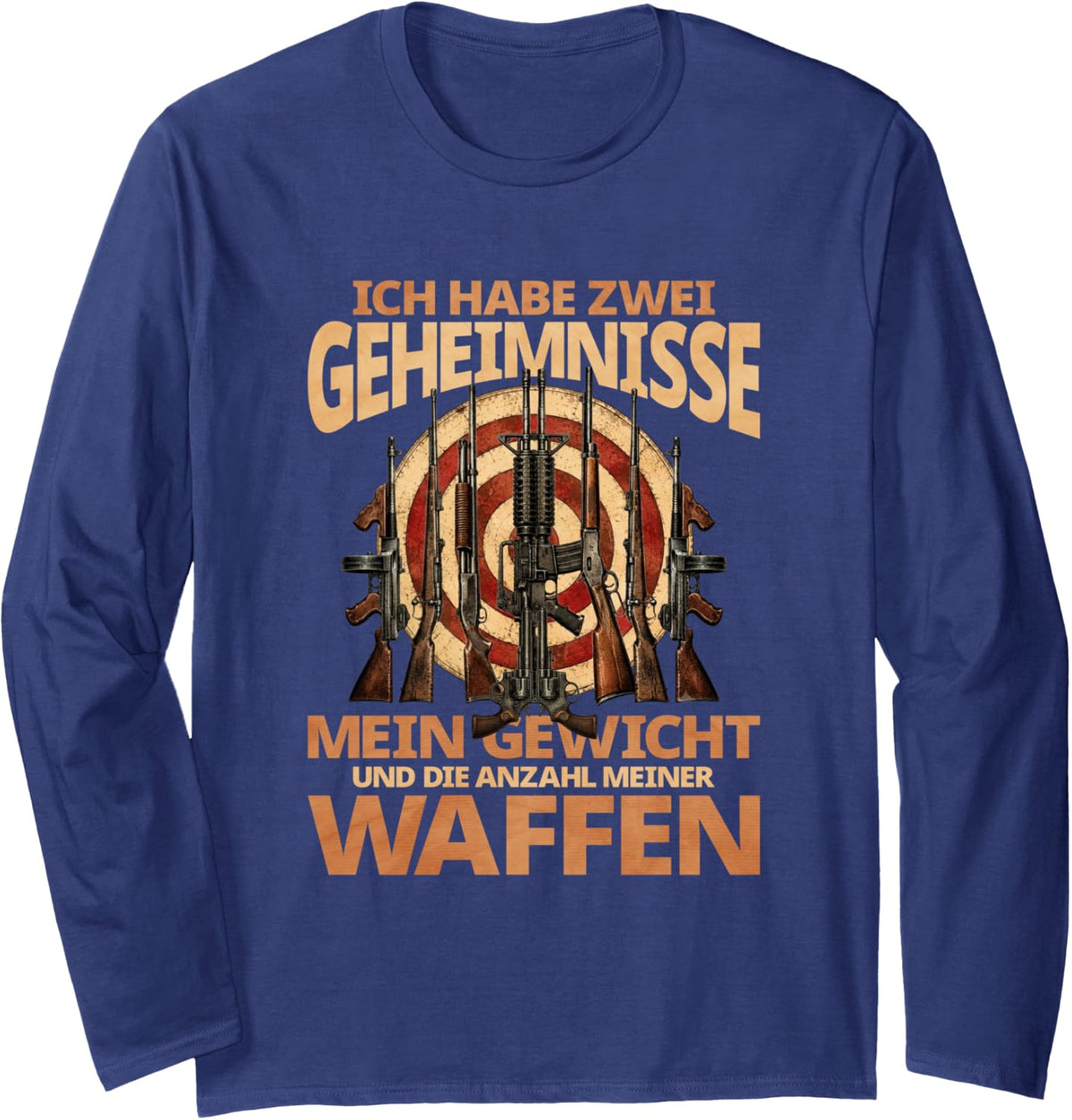 Shooting Club Marksman Competitive Shooter Long Sleeve T-Shirt - Adult Unisex Navy Blue