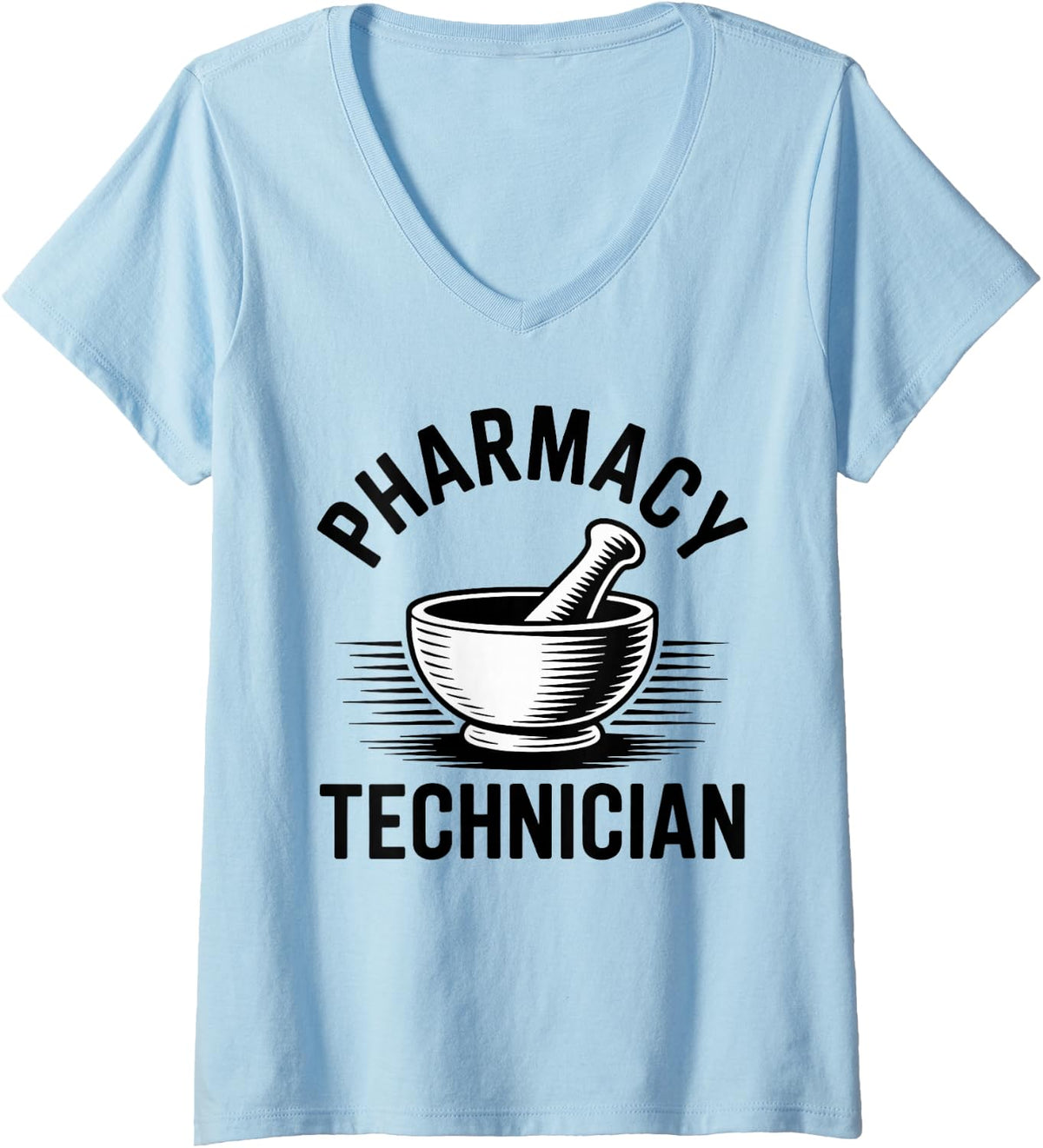 Women's Pharmacy Technician V-Neck T-Shirt - Baby Blue