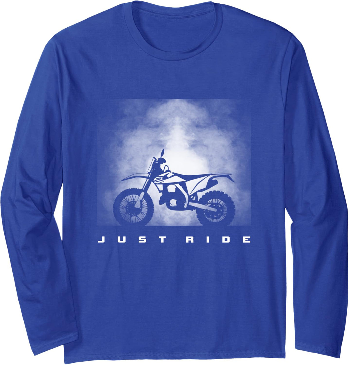 Dirt Bike Motocross Apparel - Motocross Dirt Bike Long Sleeve T-Shirt - Adult Unisex Royal Blue