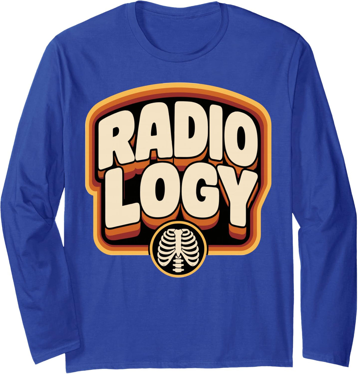 Retro Radiology Long Sleeve T-Shirt - Adult Unisex Royal Blue