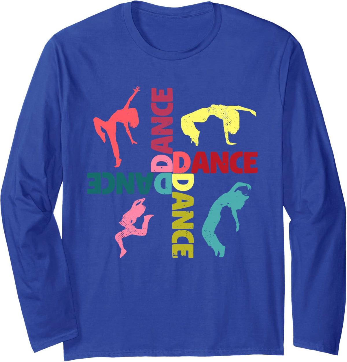 Cool Dance Men Women Girls Ballroom Lyrical Hip Hop Dancing Long Sleeve T-Shirt - Adult Unisex Royal Blue