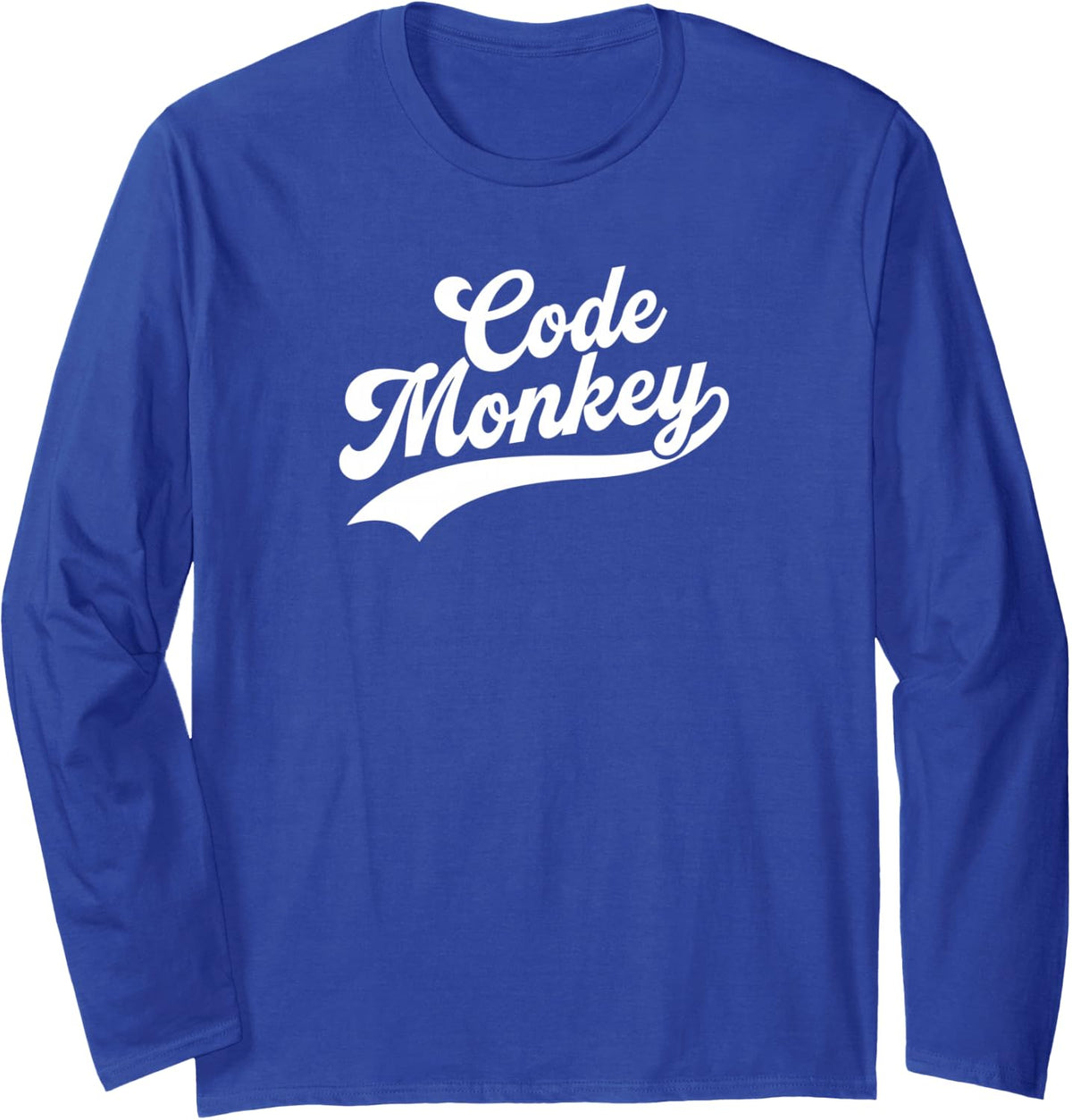 Code Monkey - Funny Coder Long Sleeve T-Shirt - Adult Unisex Royal Blue