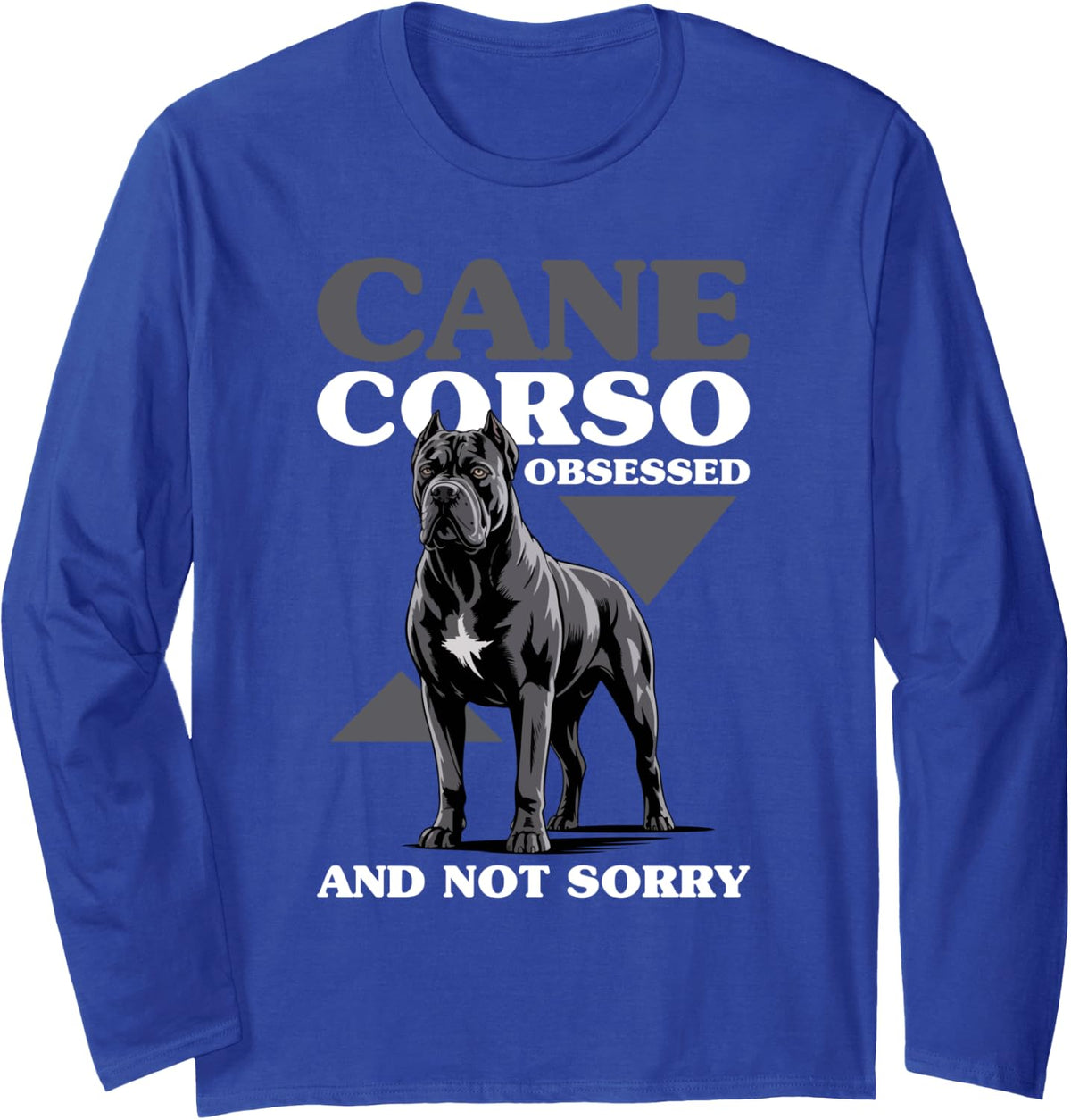 Cane Corso Dog Long Sleeve T-Shirt - Adult Unisex Royal Blue