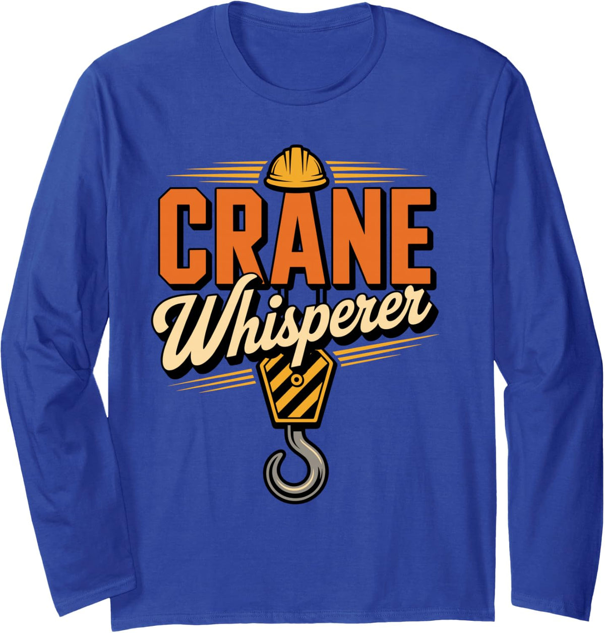 Crane Operator Costume for Men Women Crawler Crane Operator Long Sleeve T-Shirt - Adult Unisex Royal Blue