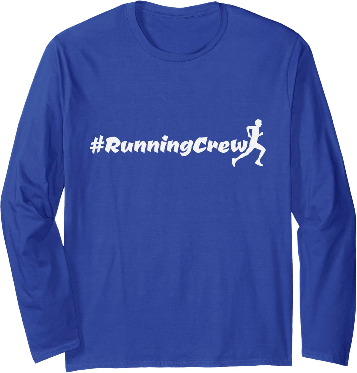Marathon Running Crew Long Sleeve T-Shirt - Adult Unisex Royal Blue