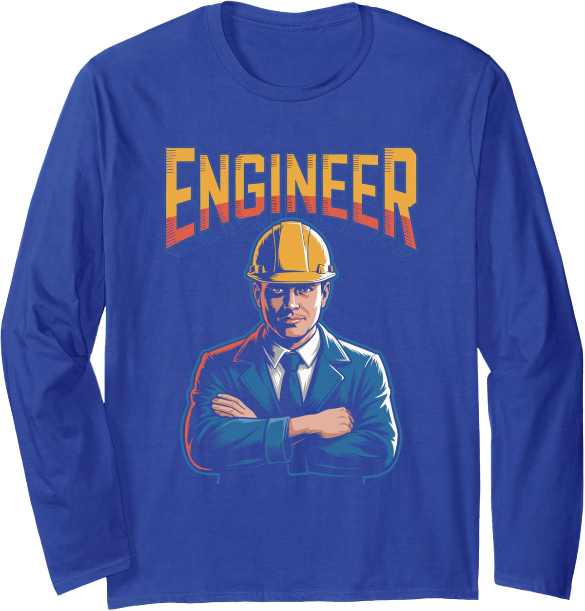 Engineer in Greek Letters STEM Nerd Humor Long Sleeve T-Shirt - Adult Unisex Royal Blue
