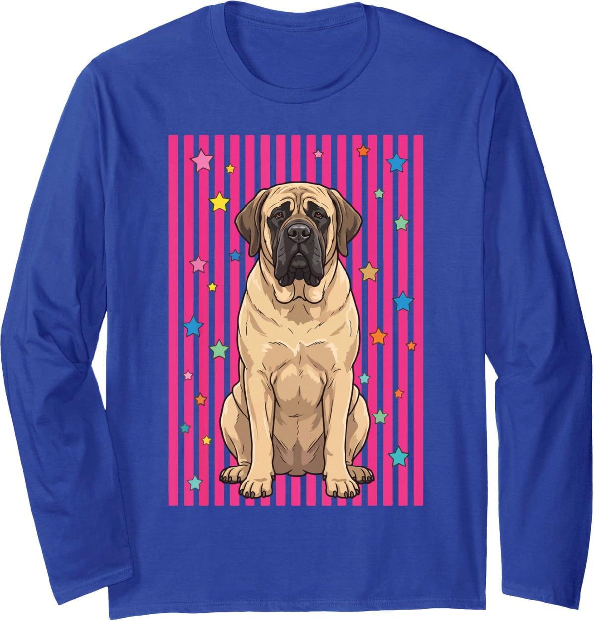 English Mastiff Summer Long Sleeve T-Shirt - Adult Unisex Royal Blue