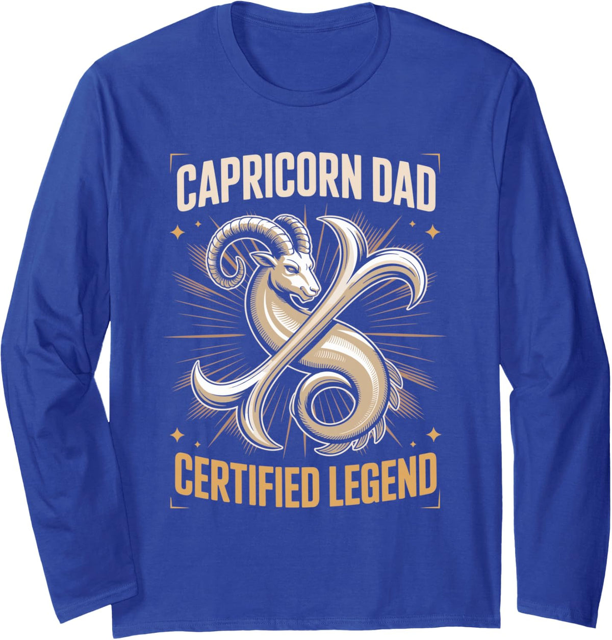 Capricorn Dad Certified Legend Zodiac Astrology Long Sleeve T-Shirt - Adult Unisex Royal Blue