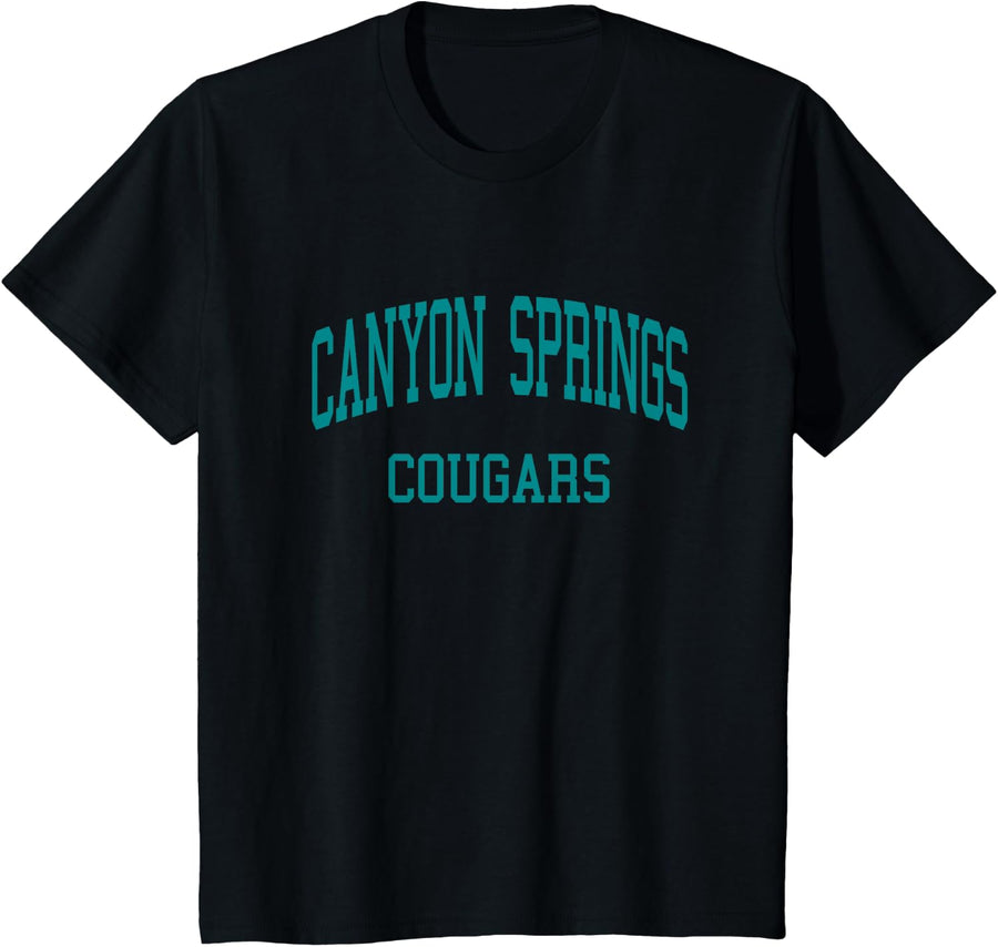 Canyon Springs High School HS Moreno Valley CA Retro Sports T-Shirt - Black