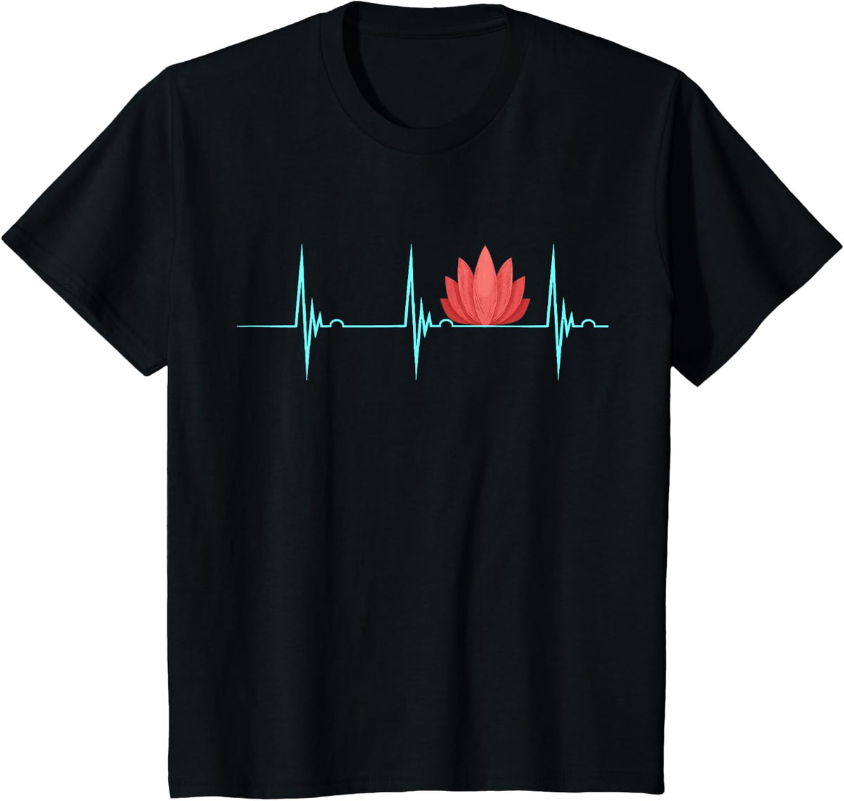Massage Therapist Heartbeat EKG Pulse Namaste Flower Relax T-Shirt - Black
