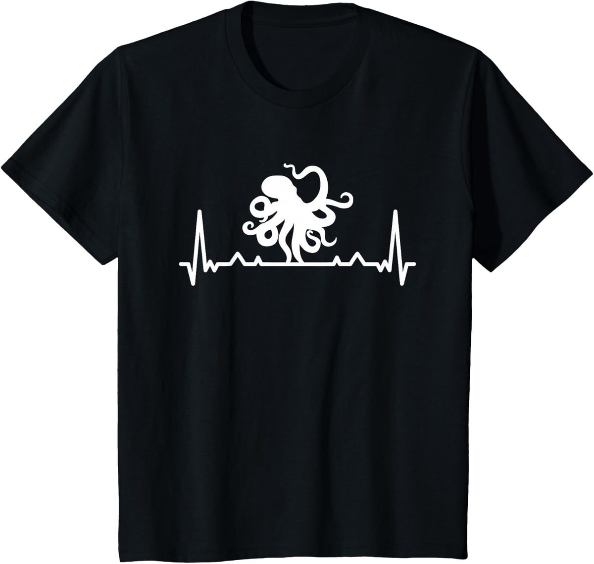 Cephalopod Sea Creature Octopus Heartbeat Octopuses T-Shirt - Black