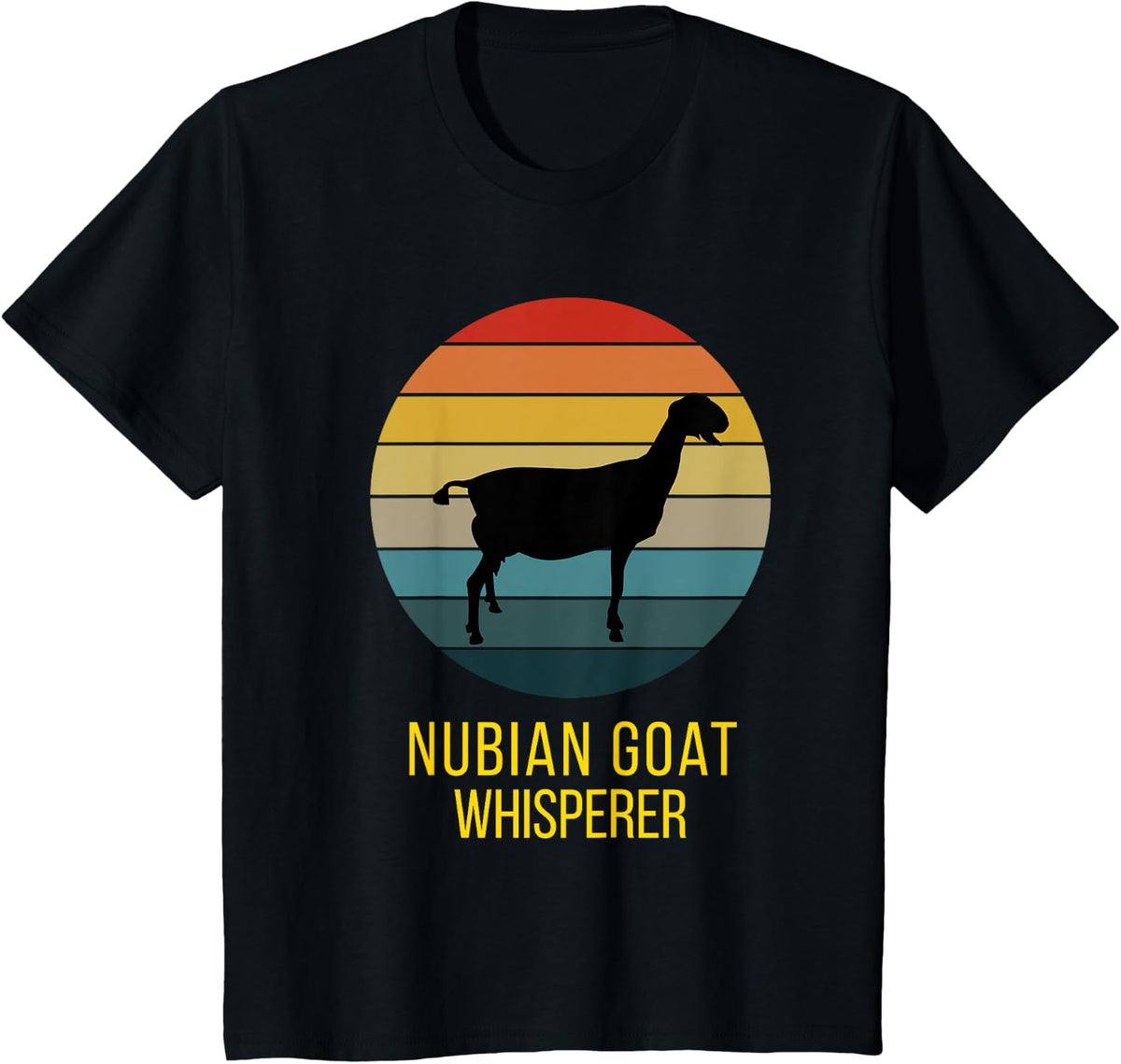Happy Goats Vintage Nubian Goat Whisperer Tee T-Shirt - Black
