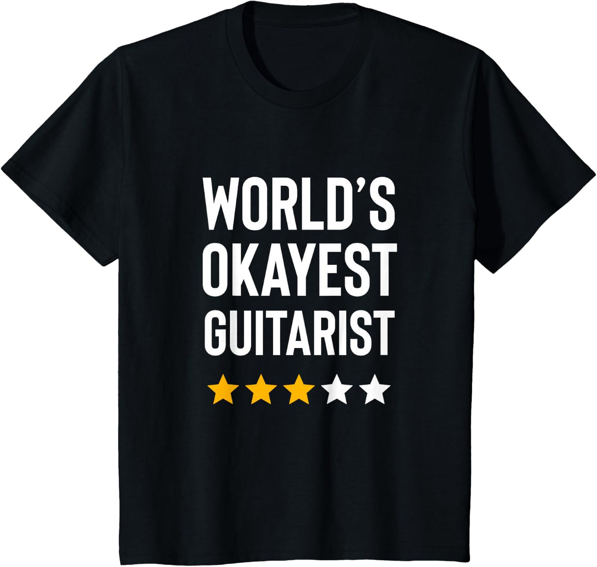 Worlds Okayest Guitarist Funny Birthday Christmas Gag Gift T-Shirt - Black
