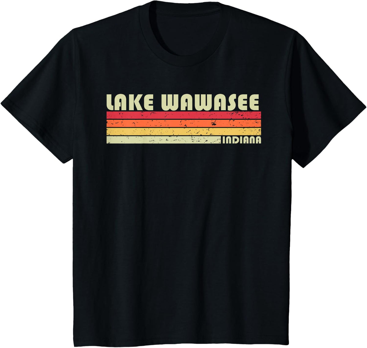 LAKE WAWASEE INDIANA Funny Fishing Camping Summer Gift T-Shirt - Black