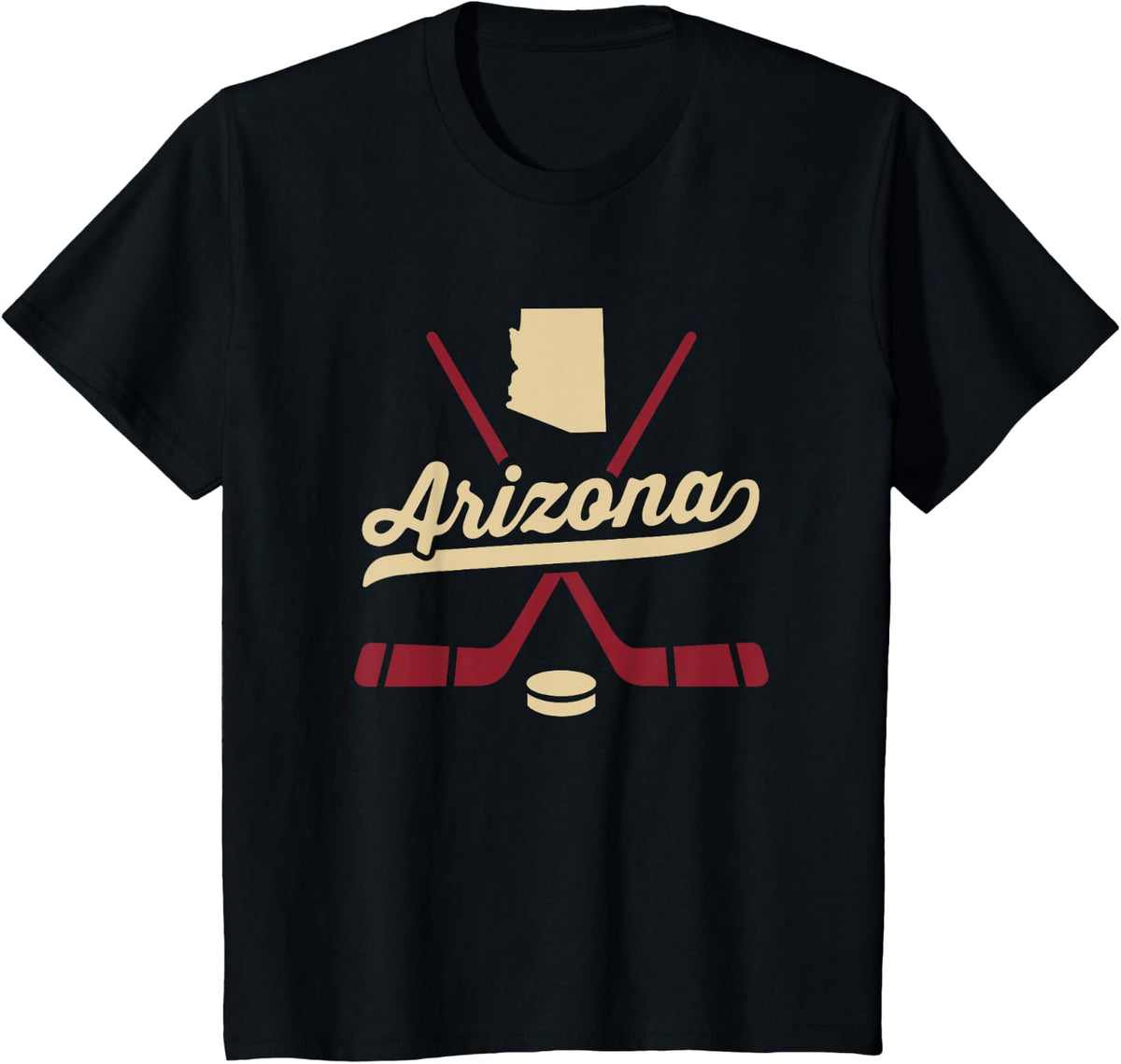 Vintage Arizona Ice Hockey Sticks Sports Team Fan Gift T-Shirt - Black
