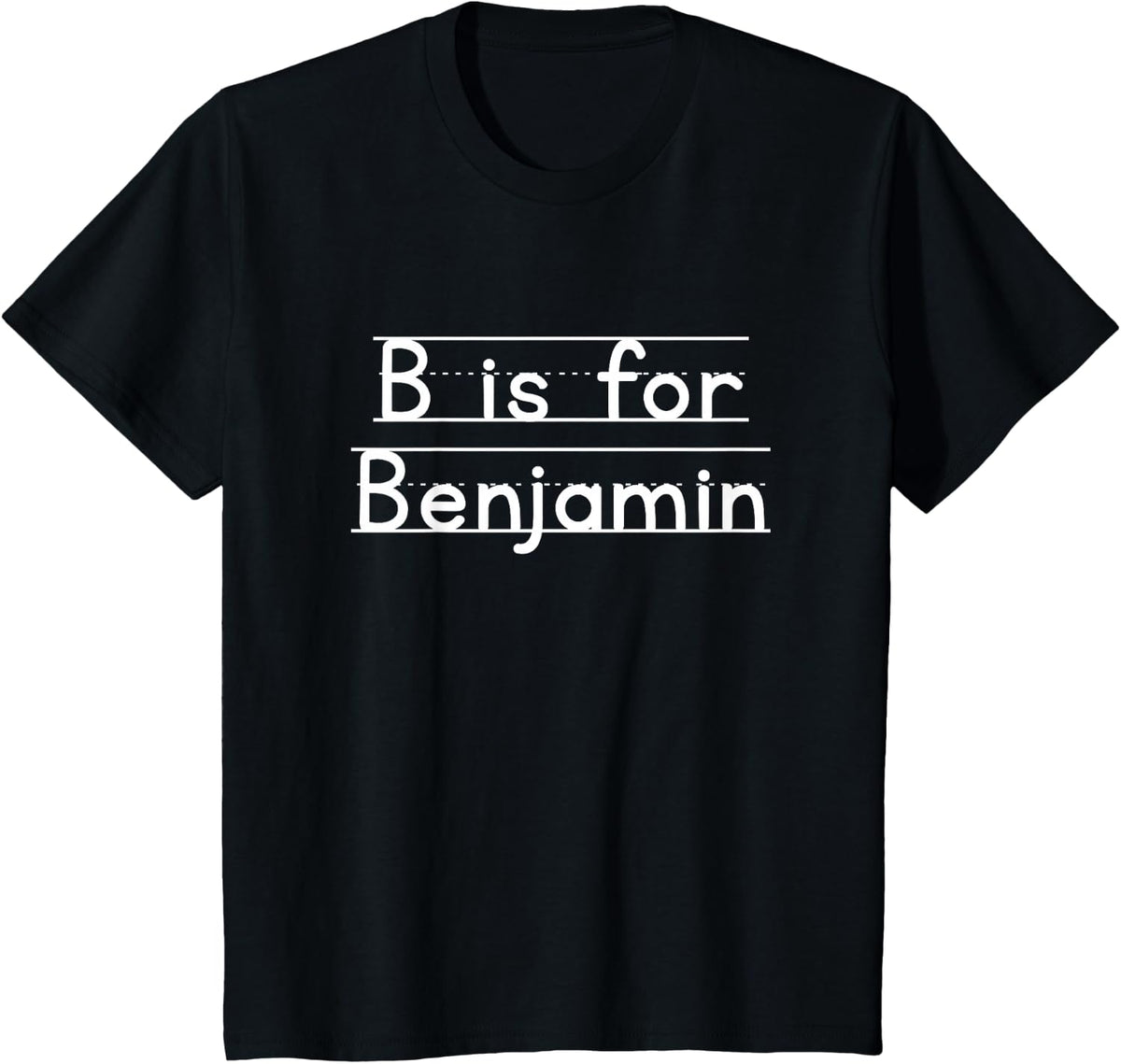 Back To School B is for Benjamin First Day of School Kids T-Shirt - Black