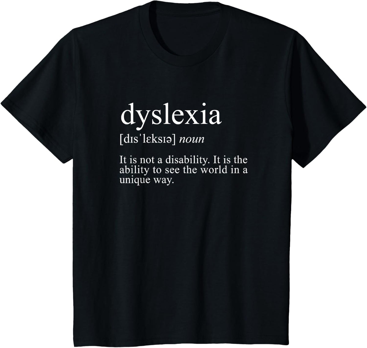 Dyslexia Definition, Reading Specialist Dyslexia Awareness T-Shirt - Black