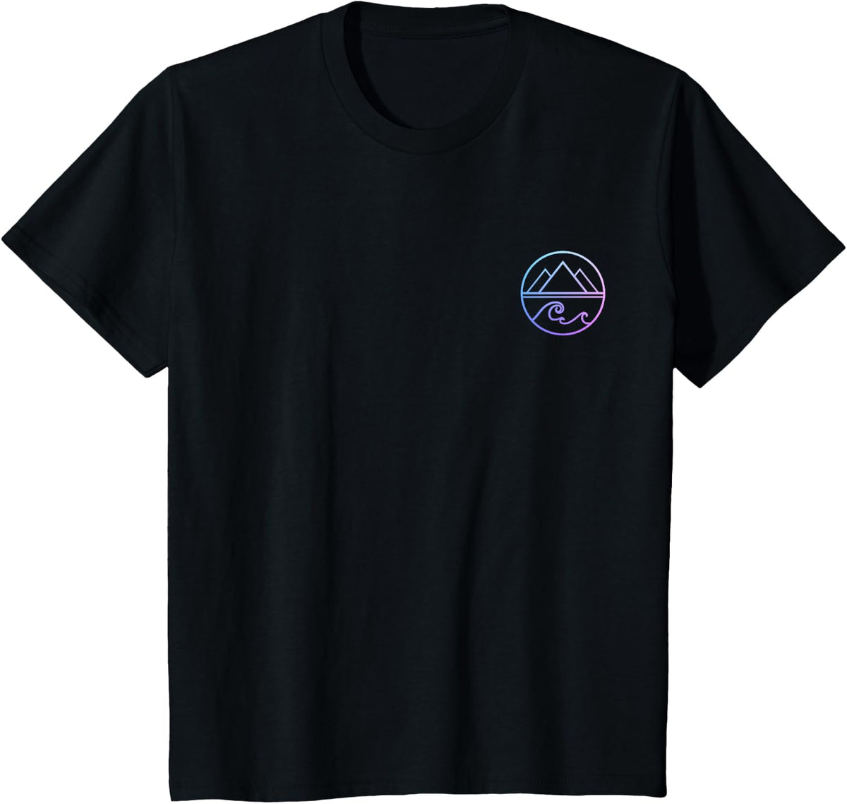 Mountains Waves Nature Outdoor Surf Hiking Surfer T-Shirt - Black