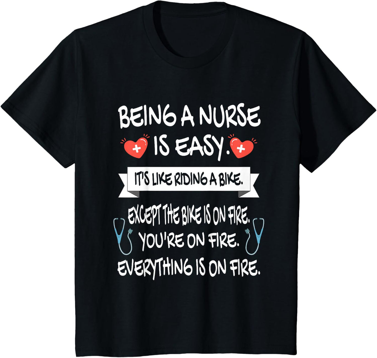 Being A Nurse Is Easy Carer Examined Nurse T-Shirt - Black