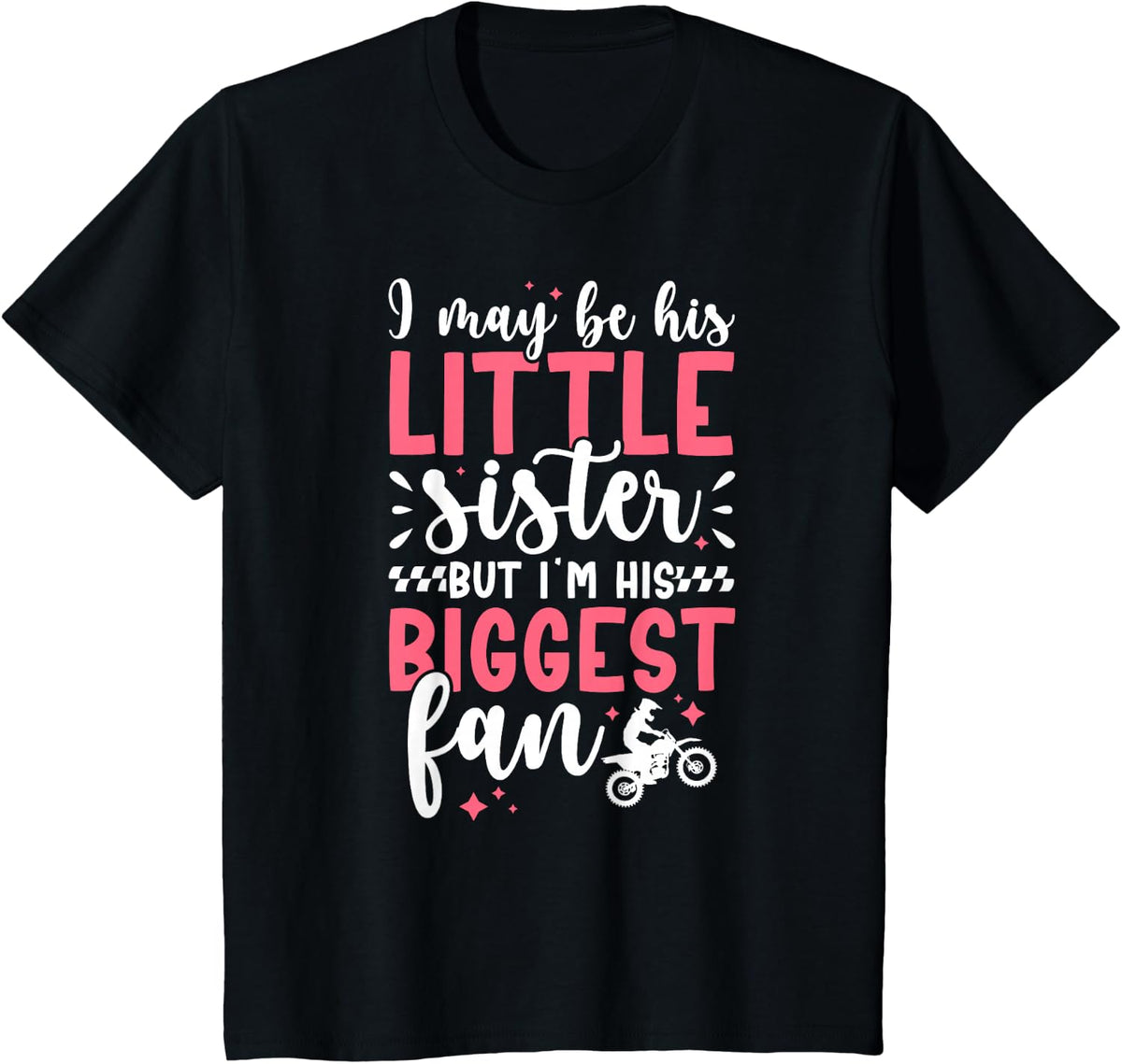 His Biggest Fan Motocross Sister Motocross Rider Sis T-Shirt - Black