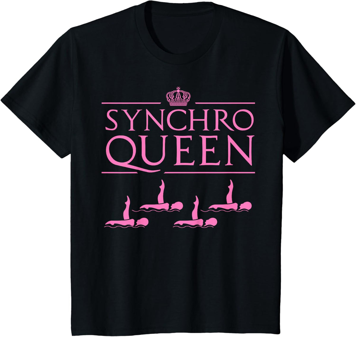 Funny Synchro Synchronized Swimming Gift Swimmer Women Queen T-Shirt - Black