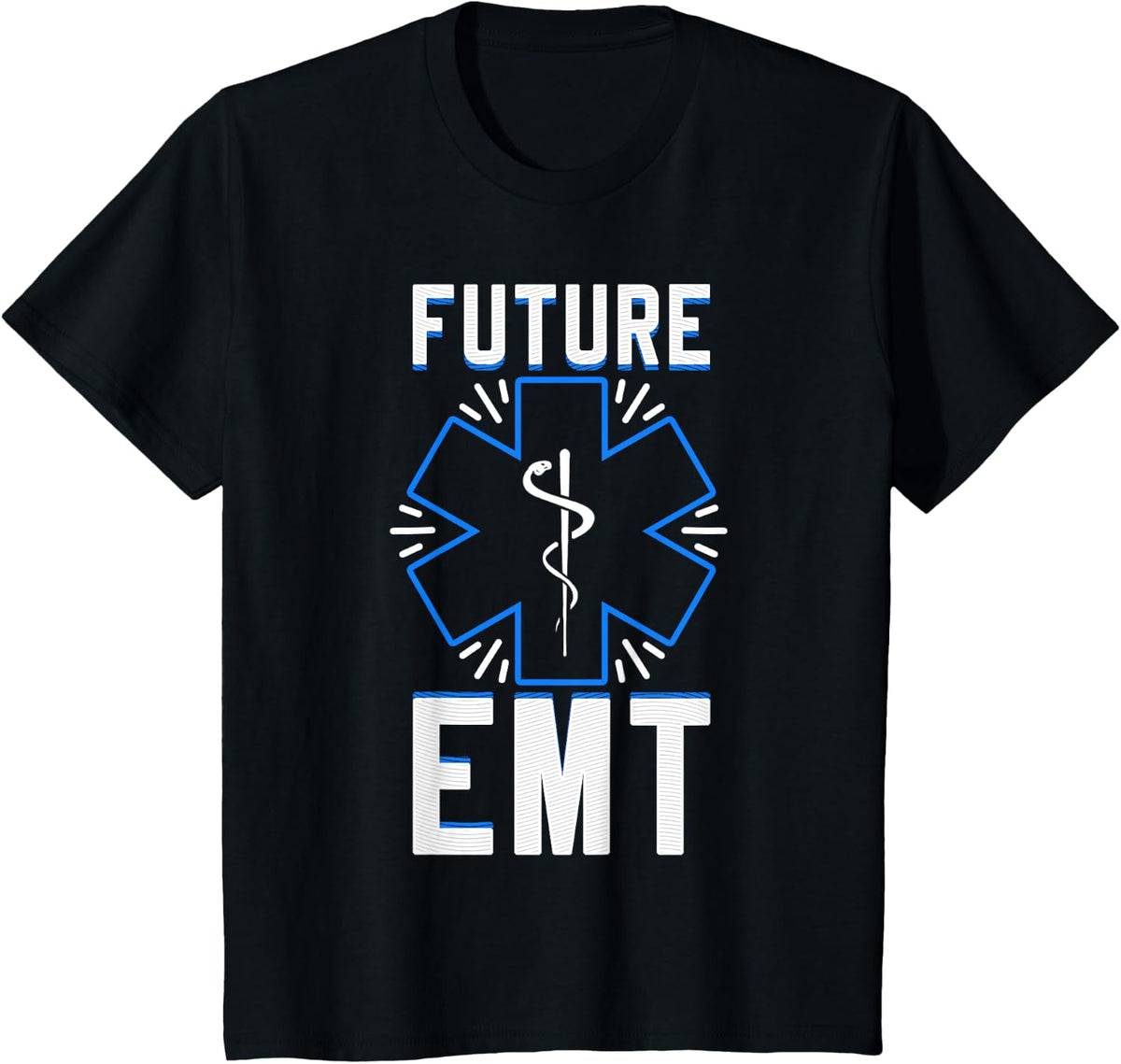 Future EMT Emergency Medical Technician Studying Health EMS T-Shirt - Black