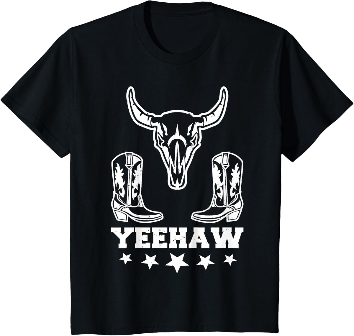 Yeehaw Cowboy Rodeo Horse Bull Riding for Men Women Kids T-Shirt - Black