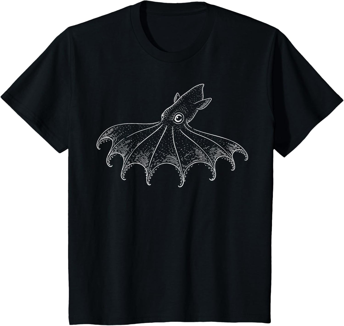 Vampire Squid Illustration T-Shirt - Black