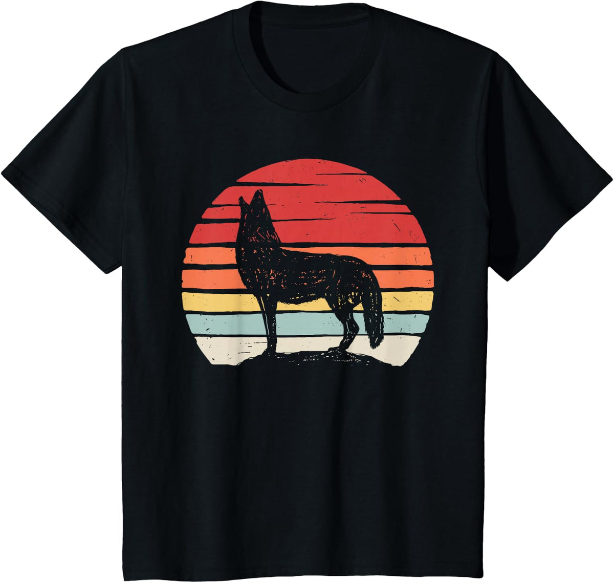 Catch Some Rays Vintage Retro Coyote T-Shirt - Black, Small, Unisex, Short Sleeve, Classic Fit - Black