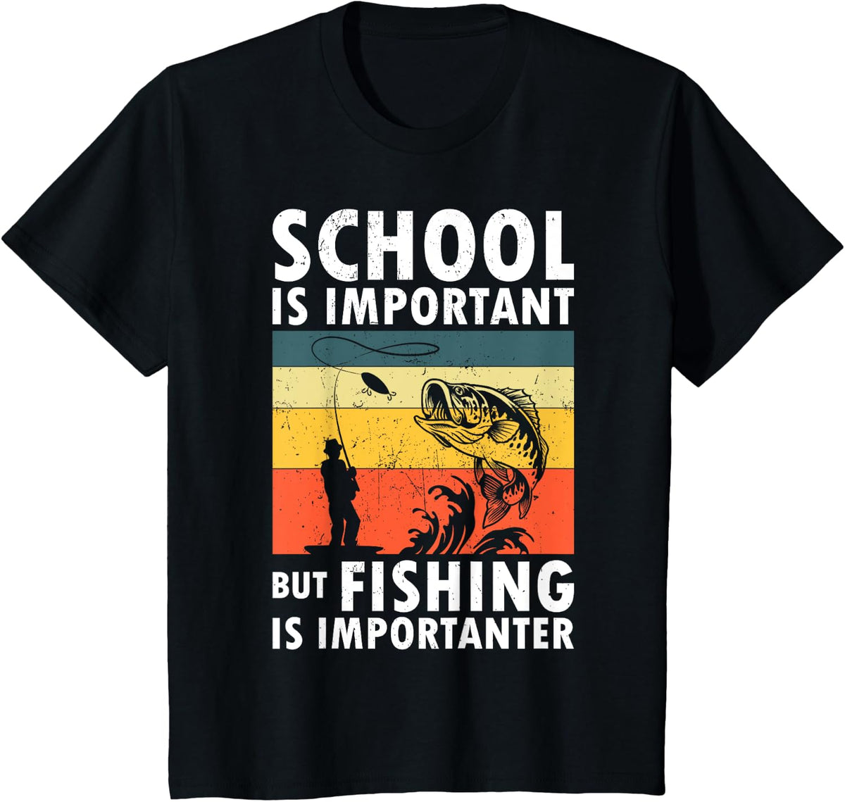 Funny Fishing Design For Men Women Fisherman Fishing Lover T-Shirt - Black