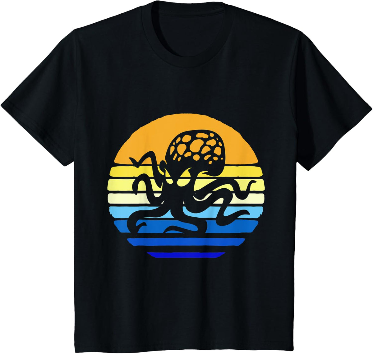 Retro Octopus T-Shirt - Black