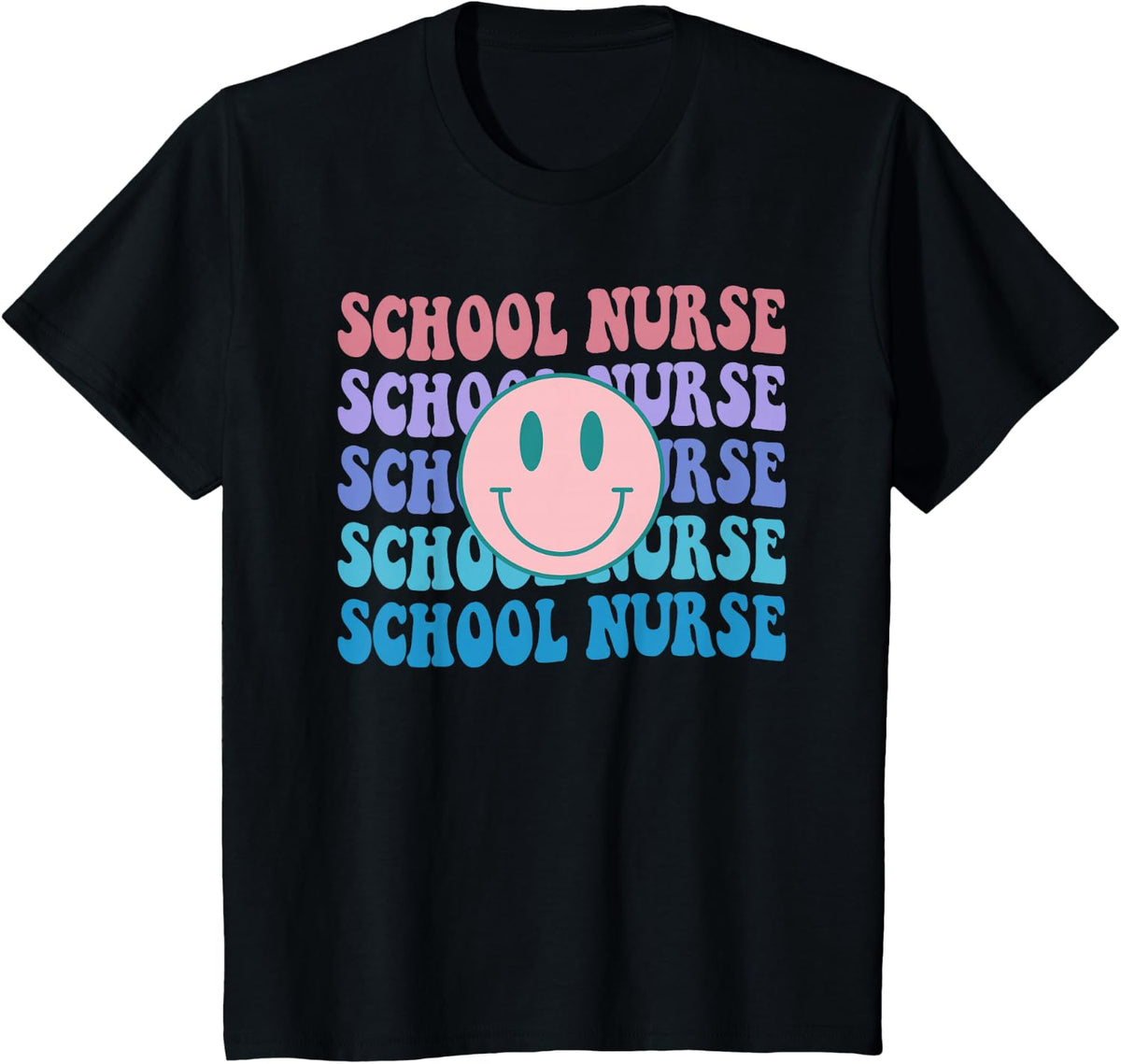 Retro School Nurse Colorful Nurse Life Nurse's Day T-Shirt - Black