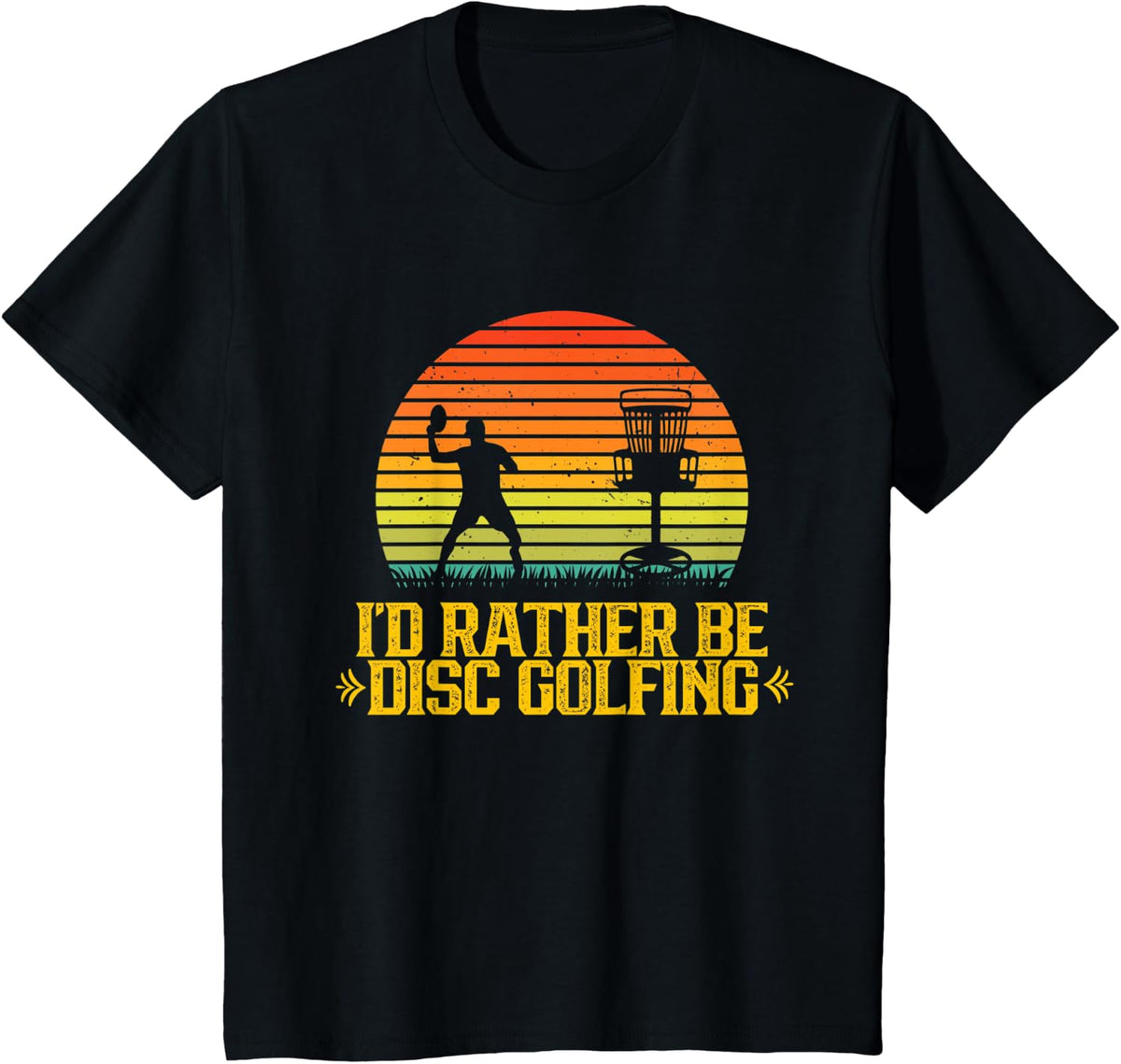 I'd Rather Be Disc Golfing Discs Golfer Disc Golf Hobby T-Shirt - Black