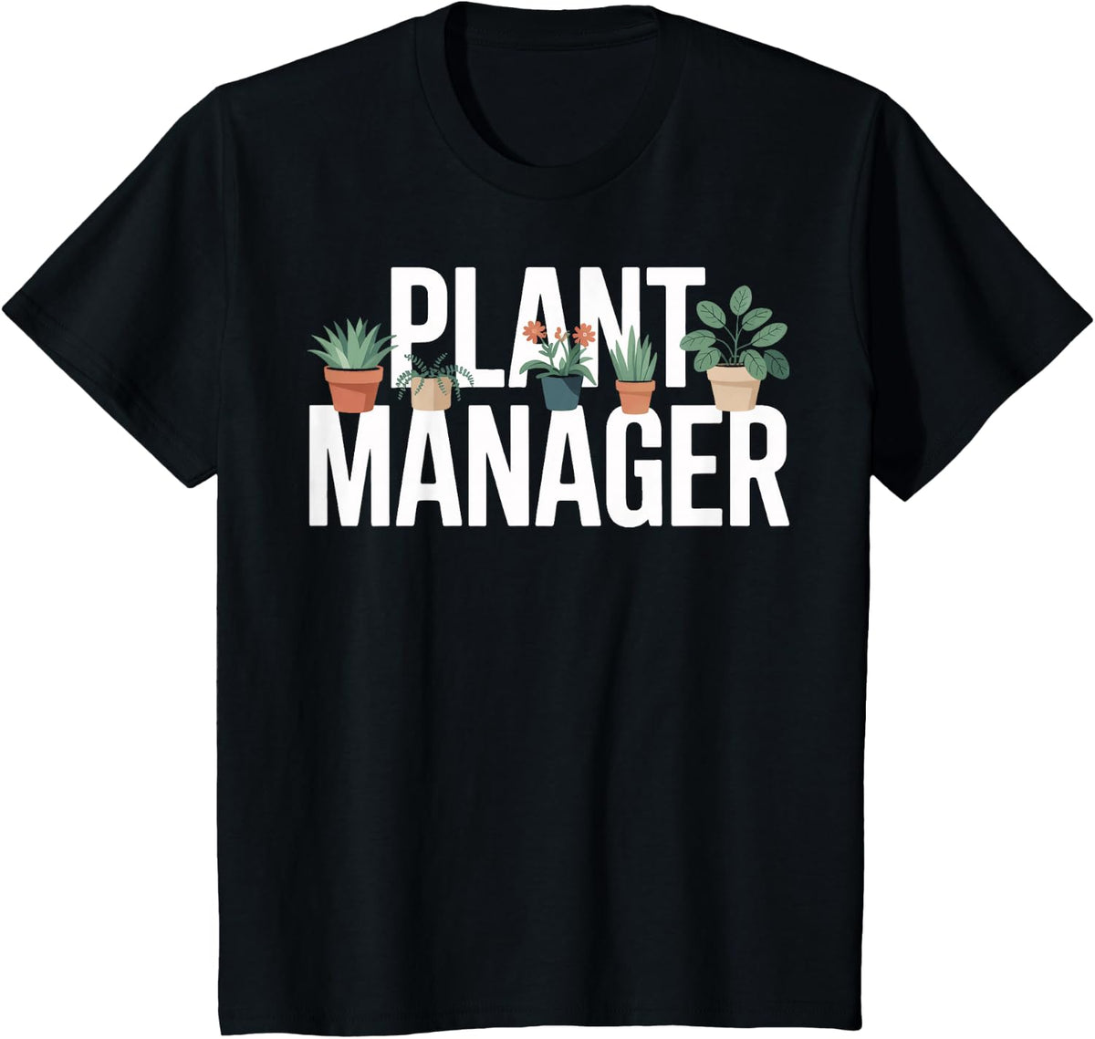Botanical Plant Manager for Succulent Collectors T-Shirt - Black