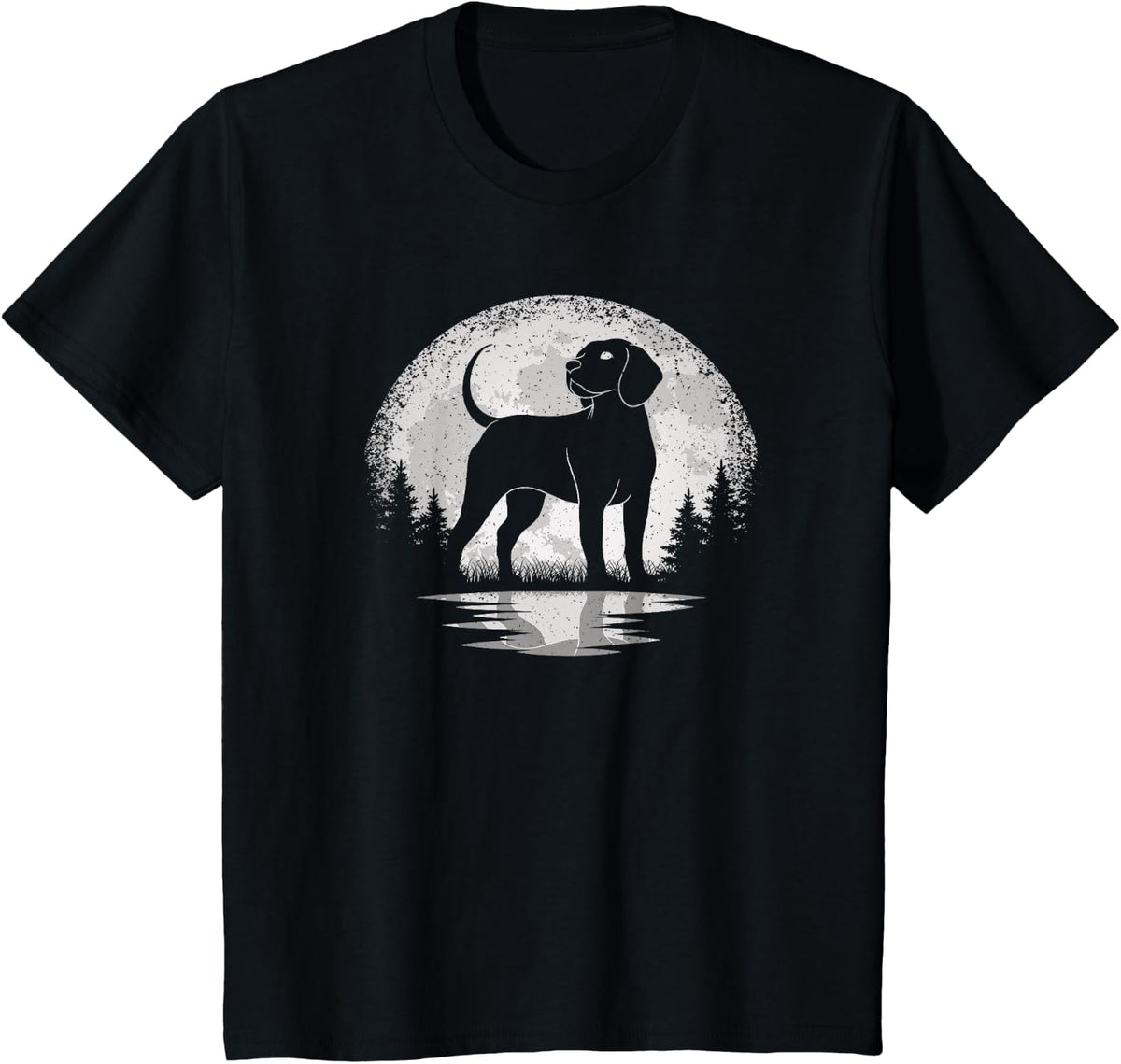 Beagle Moon Vintage Beagle Lover Men Women Kids T-Shirt - Black