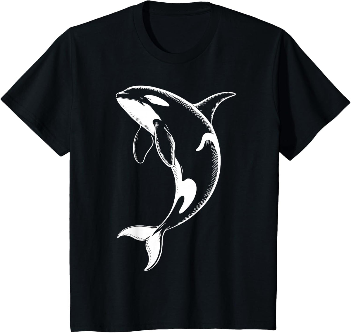 Orca Whale Illustration Nature Illustration T-Shirt - Black