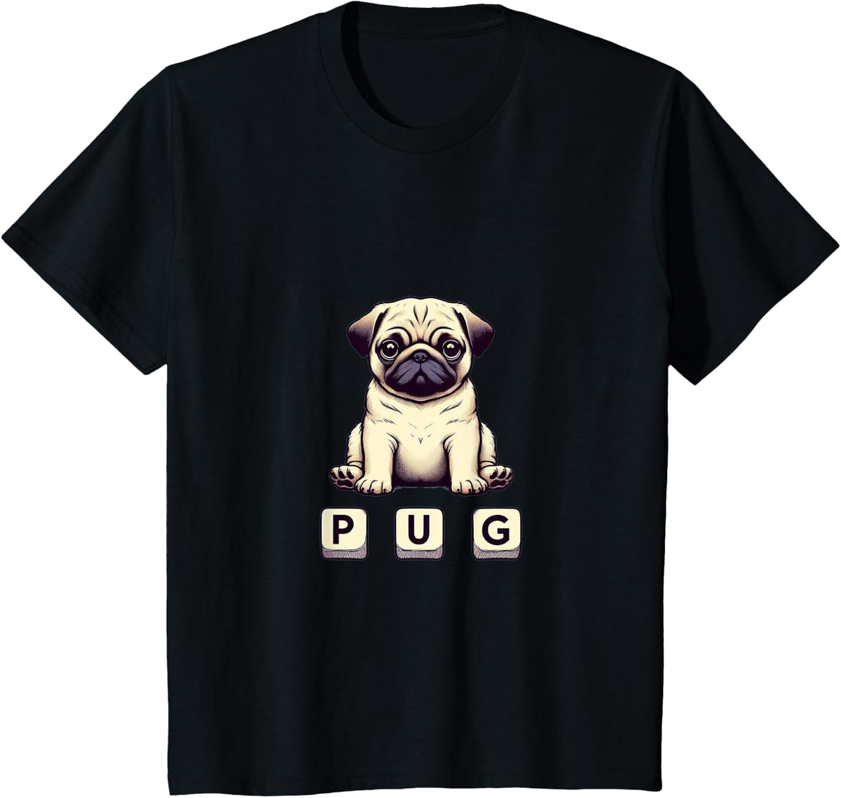 pug simple design T-Shirt - Black