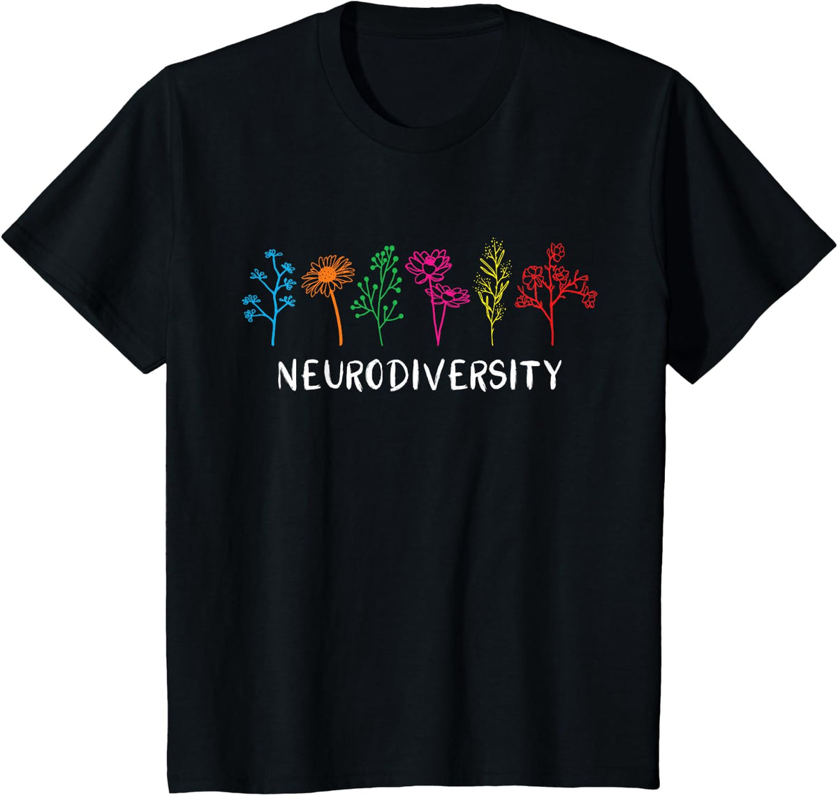 Dyslexia ADHD Autism Neurodiversity T-Shirt - Black