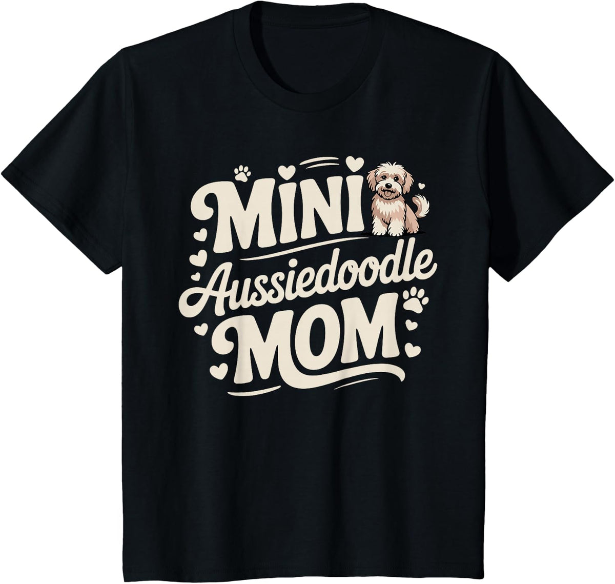 Funny Aussiedoodle Art for Women Girls Aussie Doodle Lover T-Shirt - Black