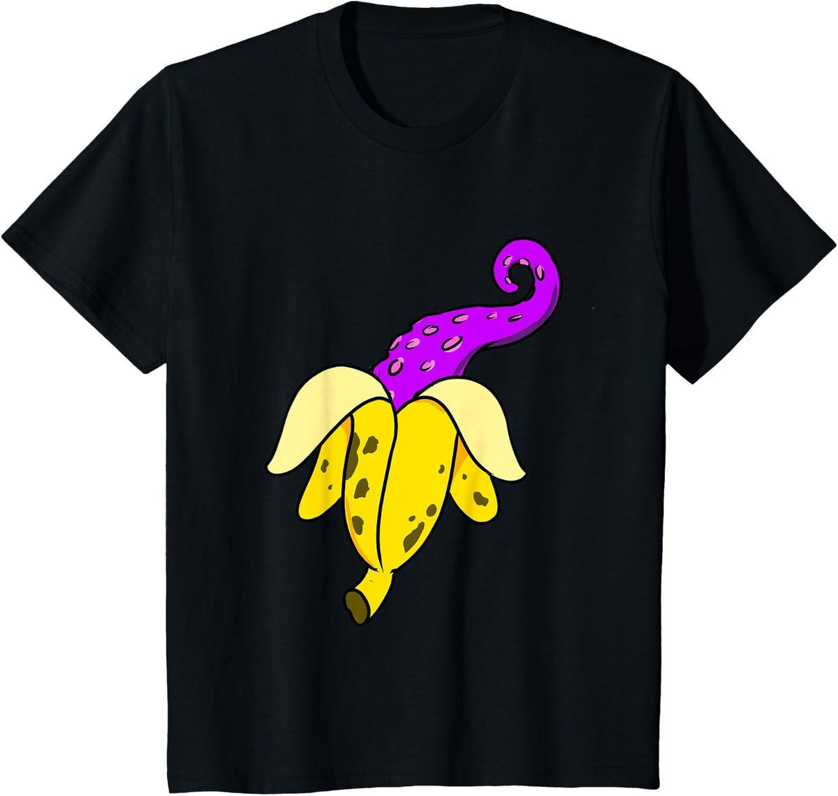 Banana Squid Octopus Lover T-Shirt - Black