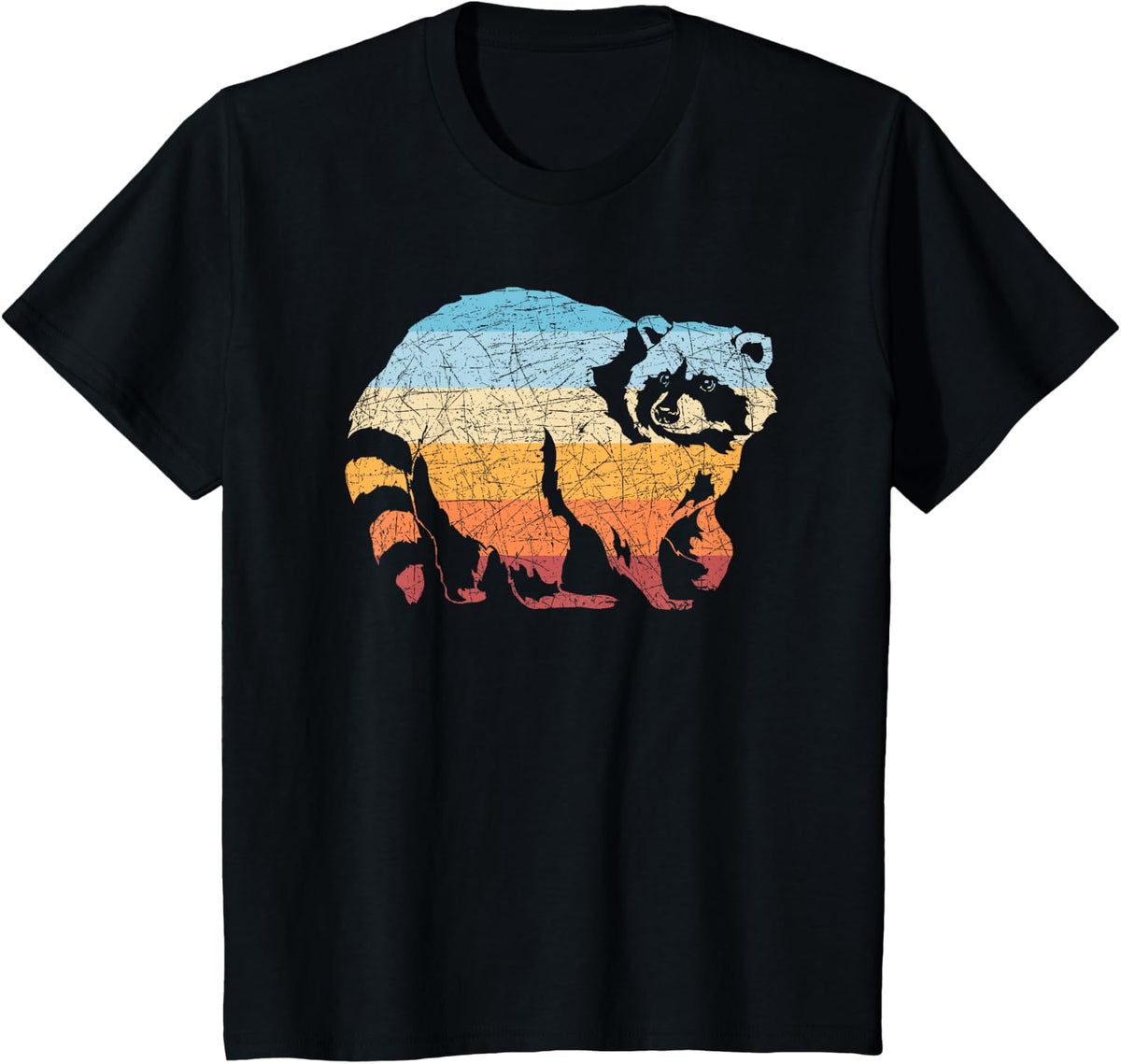 Retro Zoo Animal Racoon Trash Panda Wildlife Raccoon T-Shirt - Black